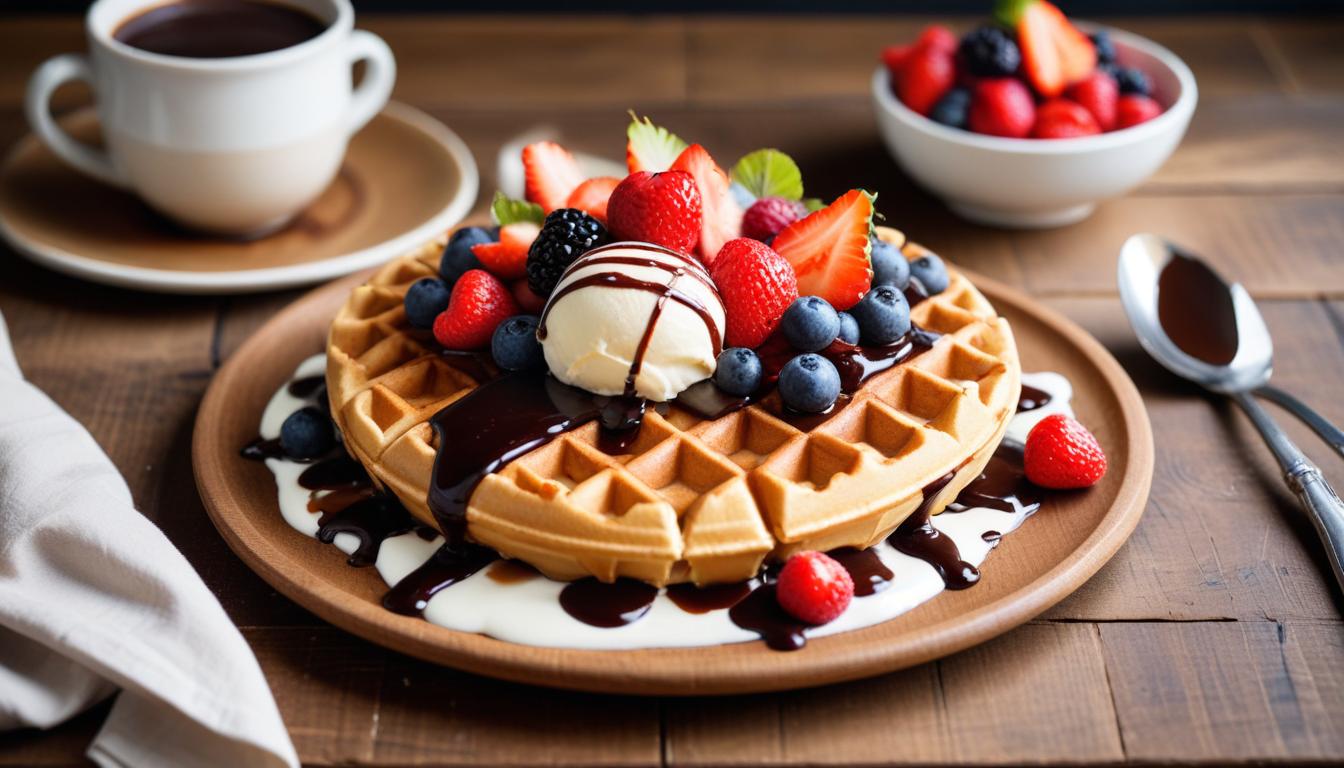 Waffle ve Çikolata Sosu ile Lezzetli Haftasonu Keyfi